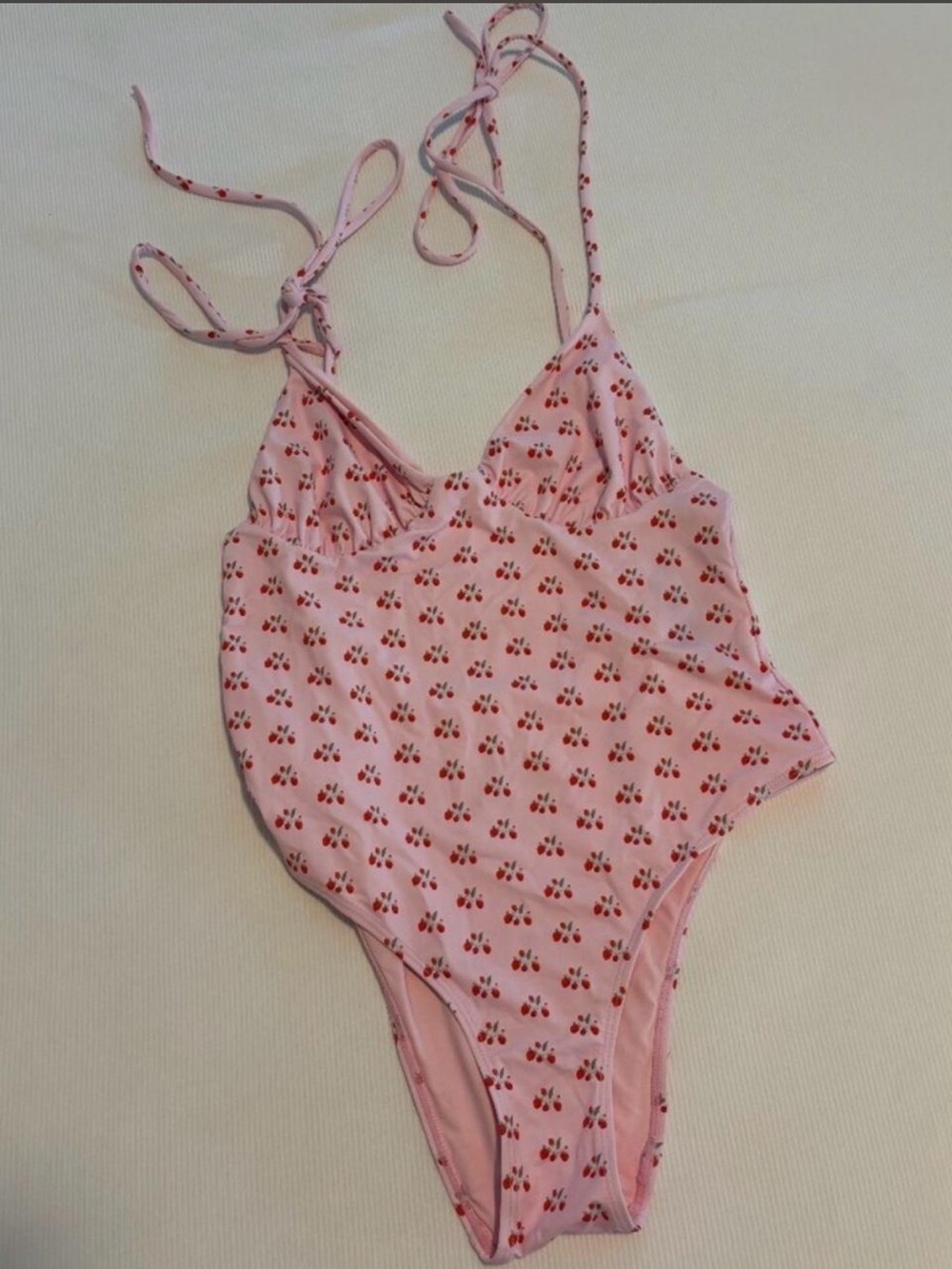 Frankie's Bikinis Pink Cherry-Print One-Piece Swimsuit